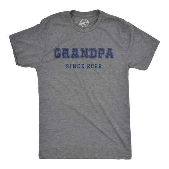 Mens Grandpa Since 2022 Tshirt Funny New Grandfather Graphic Novelty Tee For Guys