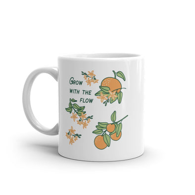 Grow With The Flow Mug Cute Flower Plant Orange Graphic Novelty Coffee Cup-11oz