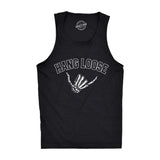 Mens Hang Loose Fitness Tank Funny Sarcastic Skeleton Bones Shaka Sign Graphic Shirt For Guys