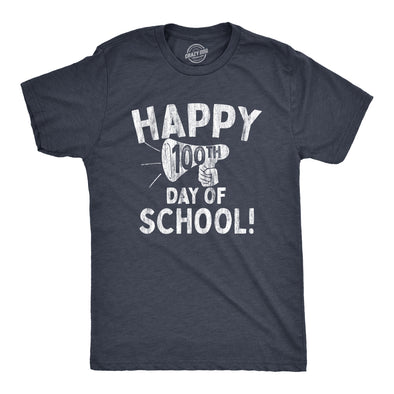 Mens Happy 100th Day of School T Shirt Funny Teacher Learning Tee For Guys