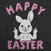 Mens Happy Easter Middle Finger T Shirt Cute Funny Offensive Bunny Hilarious Top