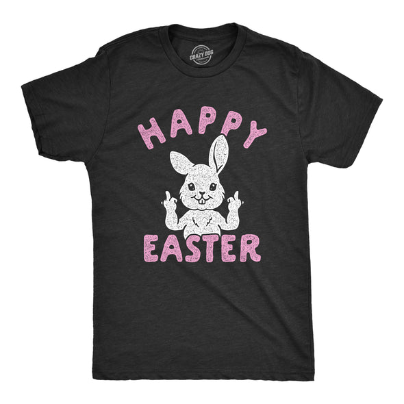 Mens Happy Easter Middle Finger T Shirt Cute Funny Offensive Bunny Hilarious Top