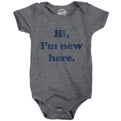 Baby Bodysuit Hi, I'm New Here Funny Cute Novelty Graphic Jumper For Infants