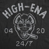 Mens High-Ena T Shirt Funny Sarcastic 420 Weed Smoking Hyena Graphic Tee For Guys