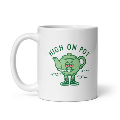 High On Pot Mug Funny 420 Joint Smoking Weed Teapot Cup-11oz