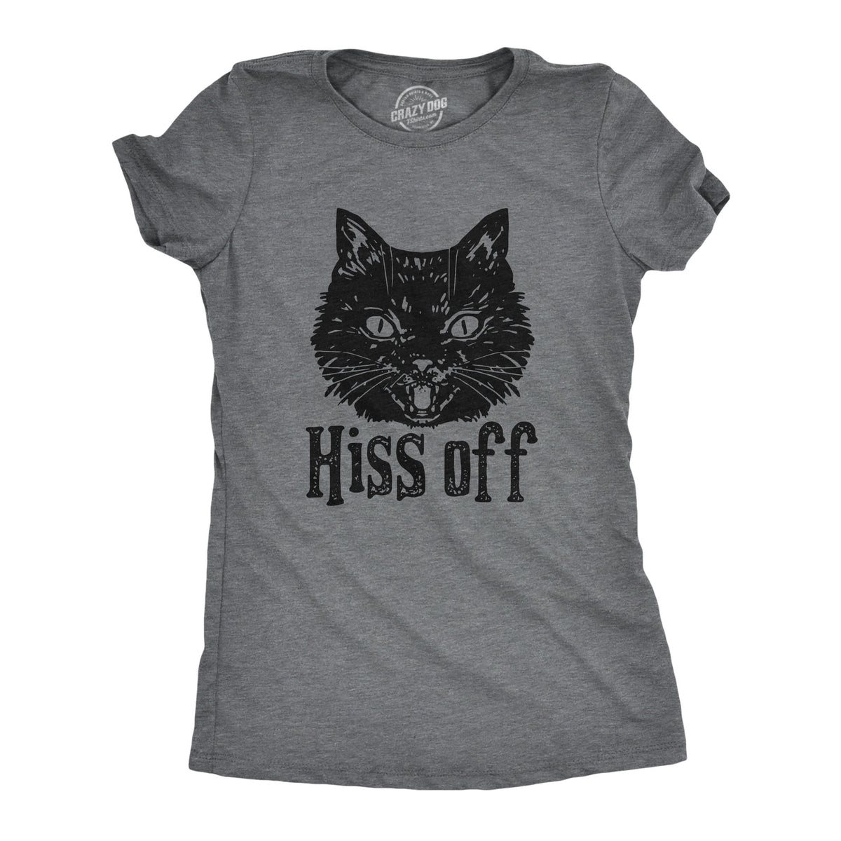 Womens Hiss Off T Shirt Funny Angry Hissing Aggressive Cat Tee For Lad ...