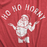 Mens Ho Ho Horny T Shirt Funny Naughty Sexy Shirtless Santa Claus Joke Tee for Guys