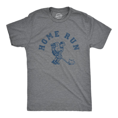 Mens Home Run T Shirt Funny Sarcastic Wrong Sport Joke Hockey Tee For Guys