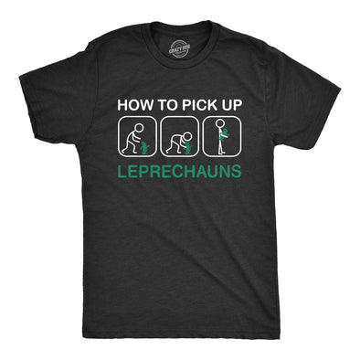 Mens How To Pick Up Leprechauns T Shirt Funny St Patricks Day Tee Cool Shenanigans