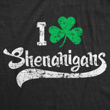 Womens I Clover Shenanigans T Shirt Funny Irish Clover St Saint Patricks Day Tee