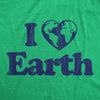 Mens I Heart Earth T Shirt Funny Cool Earth Day Nature Lovers Novelty Tee For Guys