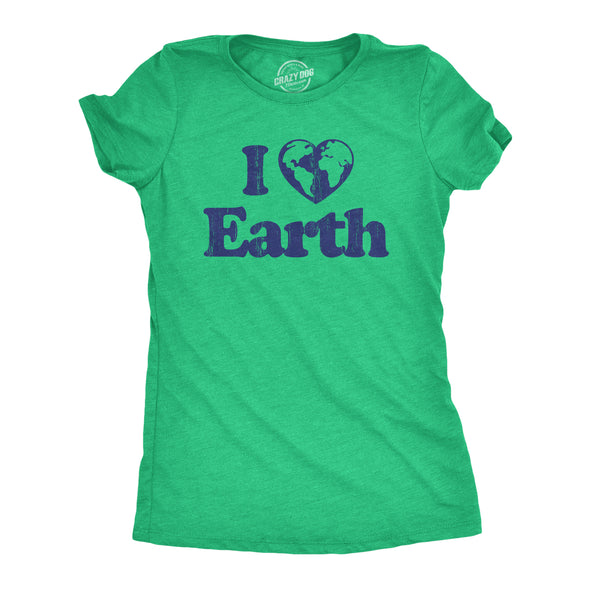 Womens I Heart Earth T Shirt Funny Cool Earth Day Nature Lovers Novelty Tee For Ladies