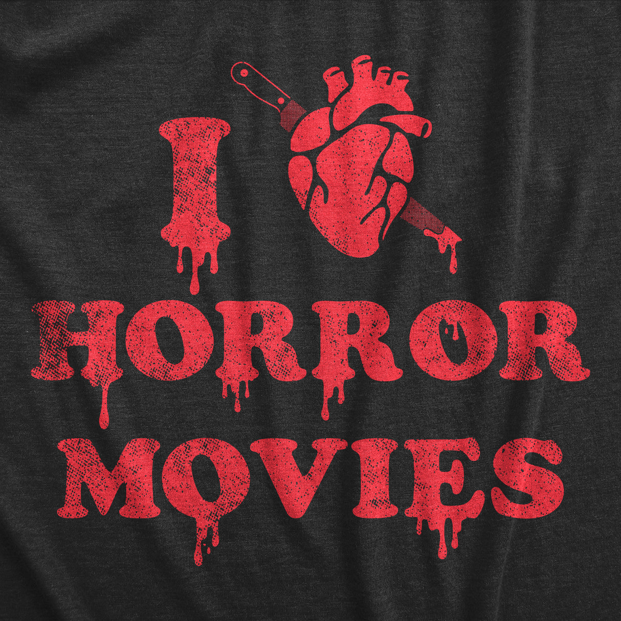 Mens I Heart Horror Movies T Shirt Funny Bloody Scary Movie Lovers Tee for Guys