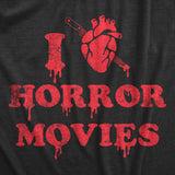 Mens I Heart Horror Movies T Shirt Funny Bloody Scary Movie Lovers Tee for Guys