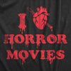 Mens I Heart Horror Movies T Shirt Funny Bloody Scary Movie Lovers Tee For Guys