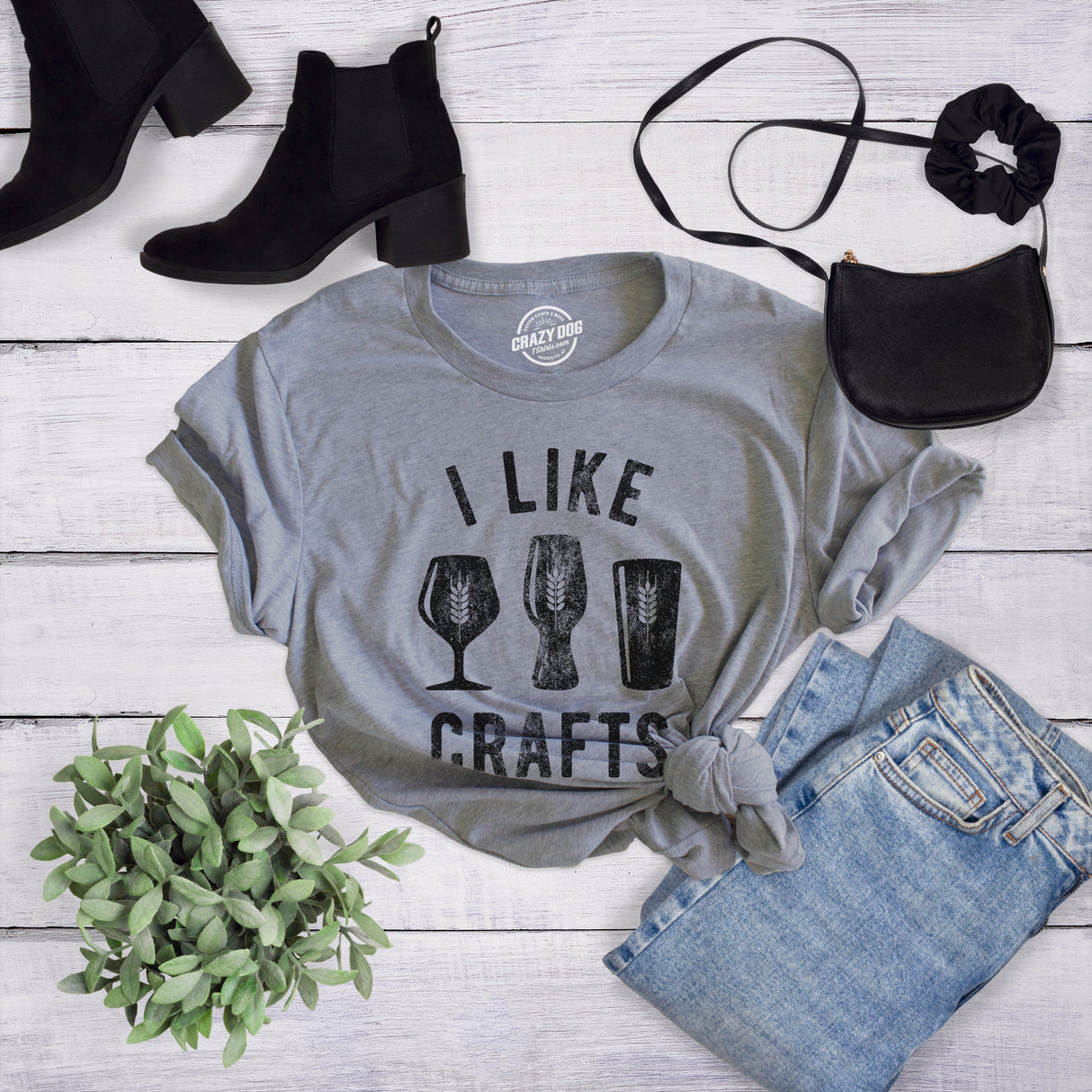 Womens I Like Crafts T shirt Funny Beer Lover Brewer Drinking Party for Her Tee