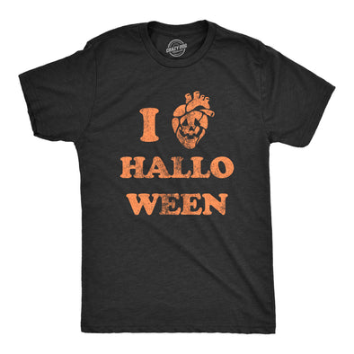 Mens I Heart Halloween T Shirt Funny Spooky Pumpkin Hollows Eve Lovers Tee For Guys