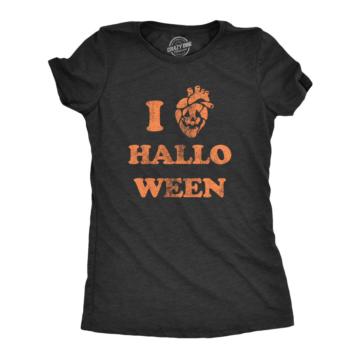 Womens I Heart Halloween T Shirt Funny Spooky Pumpkin Hollows Eve Lovers Tee for Ladies