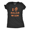 Womens I Heart Halloween T Shirt Funny Spooky Pumpkin Hollows Eve Lovers Tee for Ladies