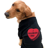 I Tolerate You Dog Shirt Funny Sarcastic Valentines Day Candy Heart Graphic