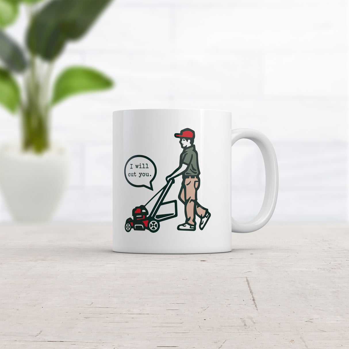 I Will Cut You Lawn Mower Mug Funny Offensive Grass Cutting Graphic Novelty Coffee Cup-11oz
