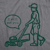 Mens I Will Cut You Lawn Mower T Shirt Funny Offensive Grass Cutting Graphic Novelty Tee for Guys