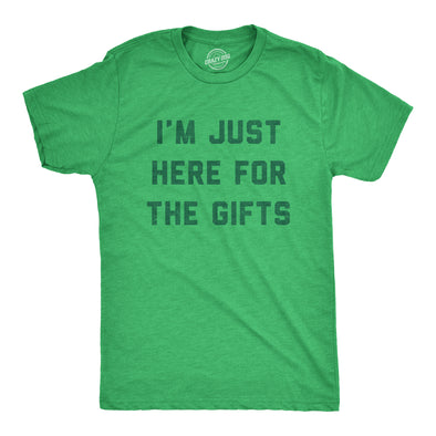 Mens Im Just Here For The Gifts T Shirt Funny Selfish Xmas Present Joke Tee For Guys