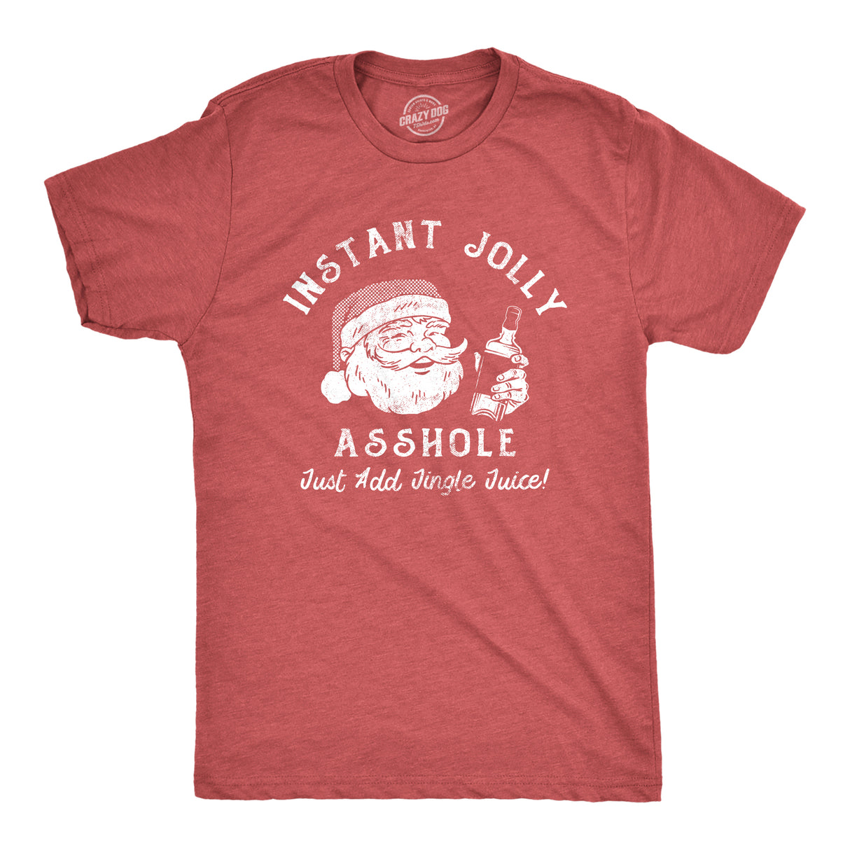 Mens Instant Jolly Asshole Just Add Jingle Juice T Shirt Funny Xmas Drinking Santa Tee For Guys