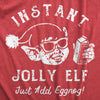 Mens Instant Jolly Elf T Shirt Funny Xmas Drinking Party Elves Tee For Guys