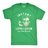 Mens Instant Leprechaun Just Add Whiskey T Shirt Funny St Paddys Day Parade Drinking Tee For Guys