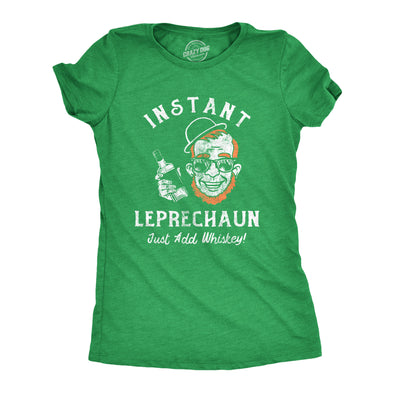 Womens Instant Leprechaun Just Add Whiskey T Shirt Funny St Paddys Day Parade Drinking Tee For Ladies