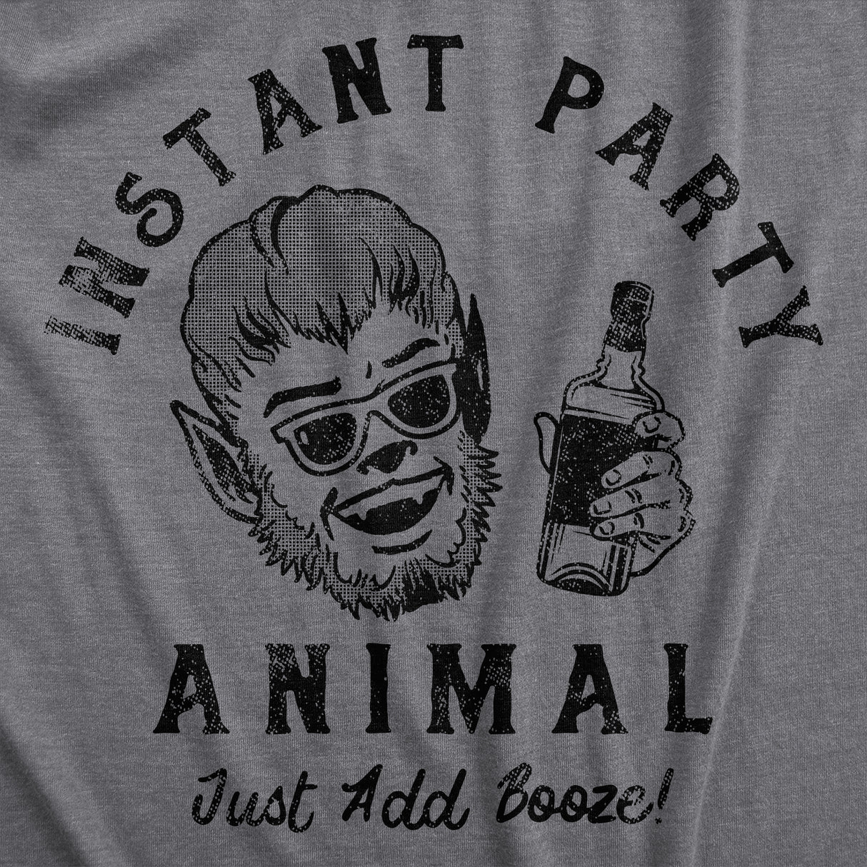 Mens Instant Party Animal T Shirt Funny Drinking Partying Wolverine Tee for Guys