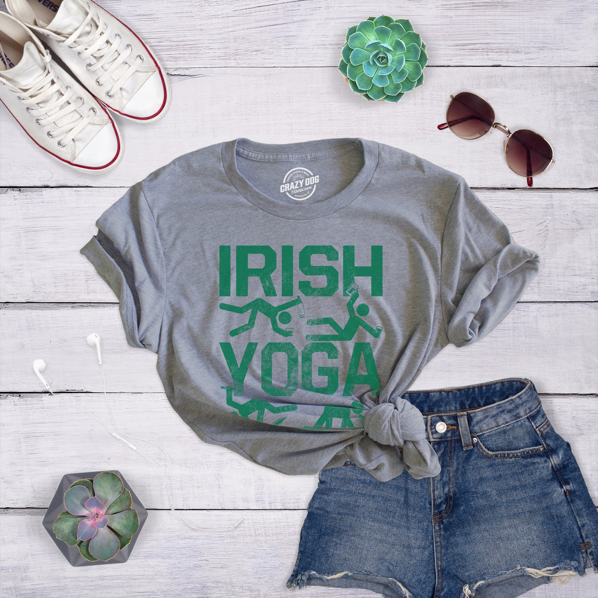 Irish Yoga T-Shirt Funny St. Patricks Day Irish Drunk - Irish Yoga St  Patricks Day - T-Shirt
