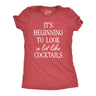 Womens Its Beginning to Look A Lot Like Cocktails T Shirt Funny Xmas Booze Drinking Tee for Ladies