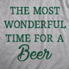 Mens The Most Wonderful Time For A Beer T Shirt Funny Xmas Drinking Ale Lovers Tee For Guys