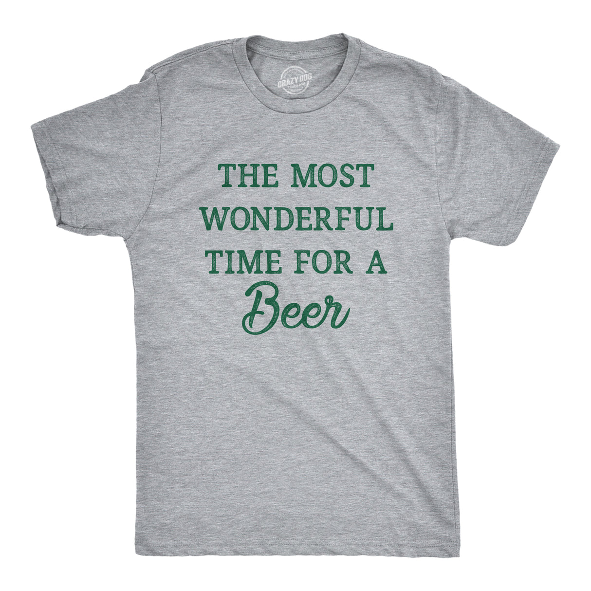 Mens The Most Wonderful Time For A Beer T Shirt Funny Xmas Drinking Ale Lovers Tee For Guys