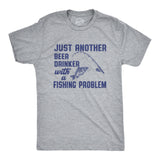 Mens Funny T Shirts Just Another Beer Drinker With A Fishing Problem Sarcastic Fisherman Graphic Tee for Men