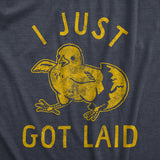 Mens I Just Got Laid T Shirt Funny Chicken Egg Baby Chick Joke Tee For Guys