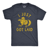 Mens I Just Got Laid T Shirt Funny Chicken Egg Baby Chick Joke Tee For Guys