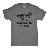 Mens Just Resting My Eyes T Shirt Funny Sarcastic Top Cool Gift for Dad Joke