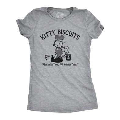 Womens Kitty Biscuits T Shirt Funny Cute Baking Kitten Tee For Ladies