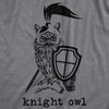 Womens Knight Owl T Shirt Funny Sarcastic Armored Sword Shield Bird Graphic Tee For Ladies