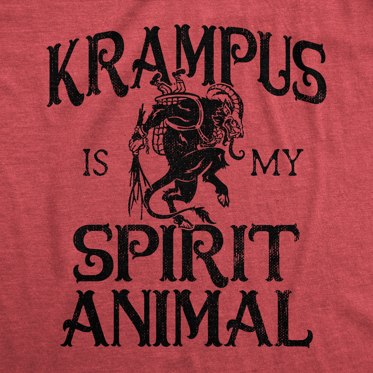 Mens Krampus Is My Spirit Animal T Shirt Funny Xmas Saint Nicholas Folklore Tee for Guys