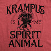 Mens Krampus Is My Spirit Animal T Shirt Funny Xmas Saint Nicholas Folklore Tee For Guys