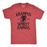Mens Krampus Is My Spirit Animal T Shirt Funny Xmas Saint Nicholas Folklore Tee for Guys