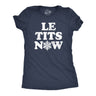 Womens Le Tits Now T Shirt Funny Offensive Xmas Party Boob Song Joke Tee For Ladies