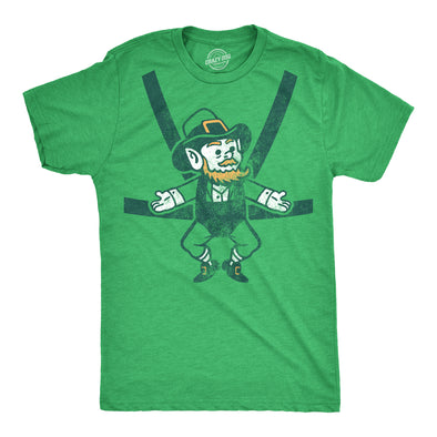 Mens Leprechaun Baby Harness T Shirt Funny Sarcastic Saint Patricks Day Child Carrier Novelty Tee For Guys