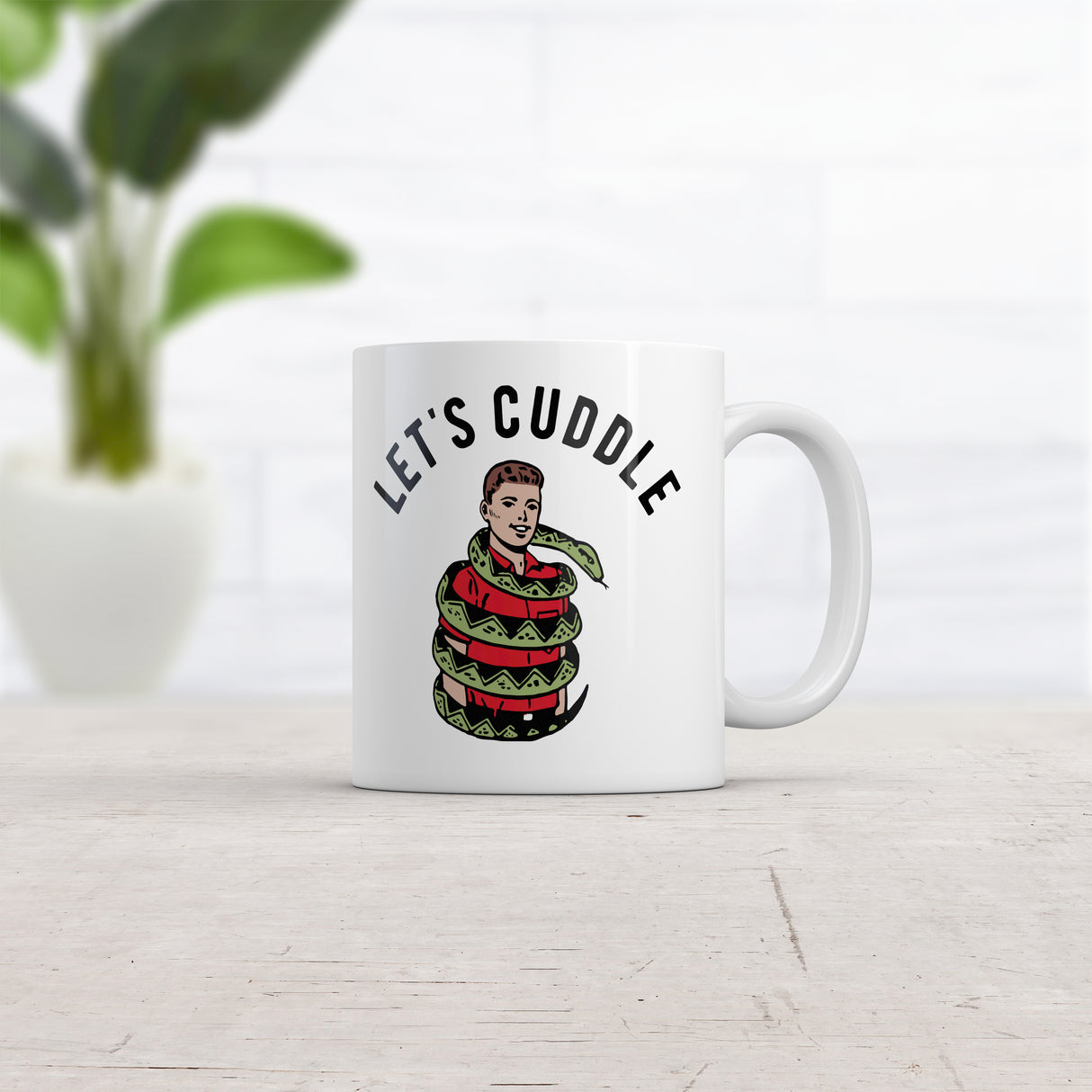 Lets Cuddle Mug Funny Sarcastic Snake Hug Graphic Novelty Coffee Cup-11oz