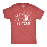Mens Lets Get Blitzen T Shirt Funny Xmas Partying Drinking Santas Reindeer Tee for Guys