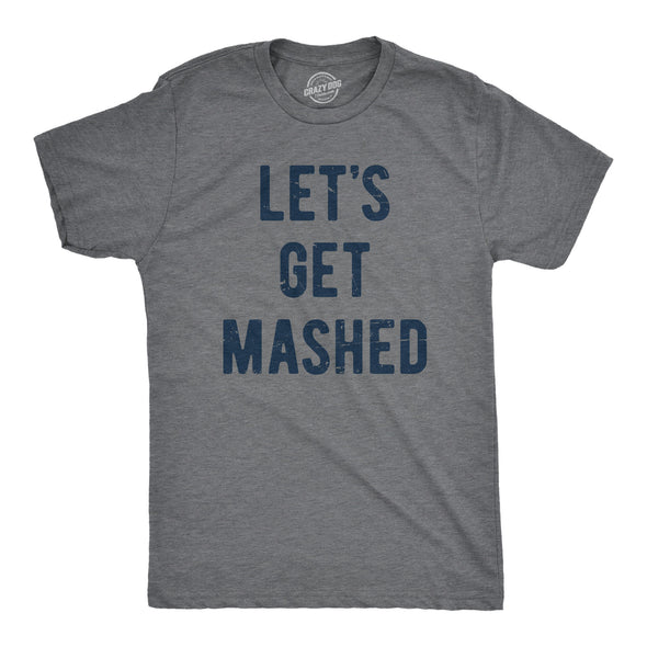 Mens Lets Get Mashed T Shirt Funny Thankgiving Dinner Mashed Potatoes Lovers Tee For Guys